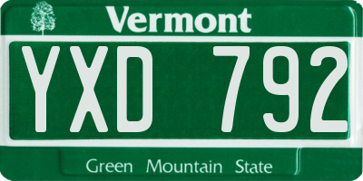 VT license plate YXD792