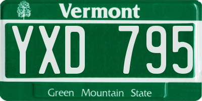 VT license plate YXD795
