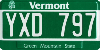 VT license plate YXD797