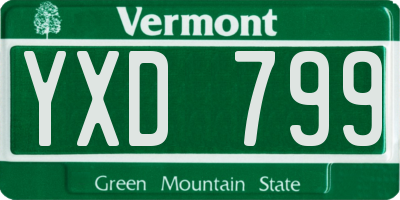 VT license plate YXD799