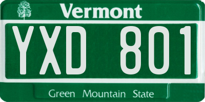 VT license plate YXD801