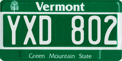 VT license plate YXD802