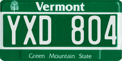 VT license plate YXD804