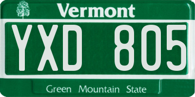 VT license plate YXD805