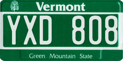 VT license plate YXD808