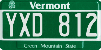 VT license plate YXD812