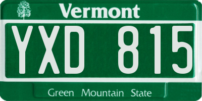 VT license plate YXD815
