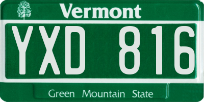VT license plate YXD816