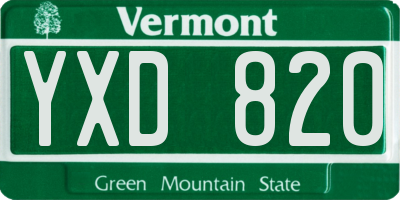 VT license plate YXD820