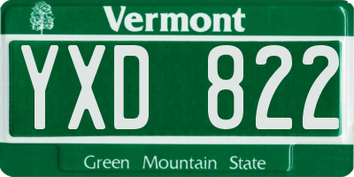 VT license plate YXD822