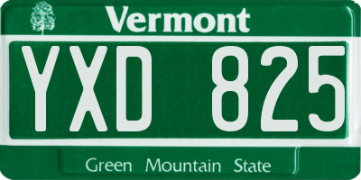 VT license plate YXD825
