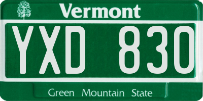 VT license plate YXD830