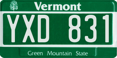 VT license plate YXD831