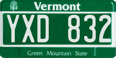 VT license plate YXD832