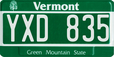 VT license plate YXD835