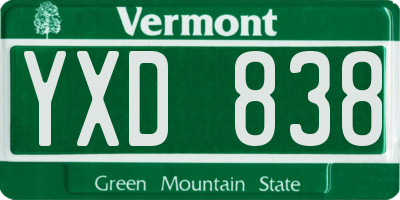VT license plate YXD838