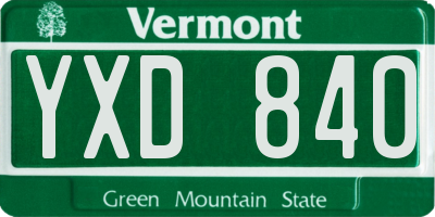 VT license plate YXD840