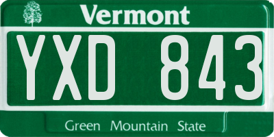 VT license plate YXD843