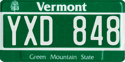 VT license plate YXD848