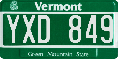 VT license plate YXD849