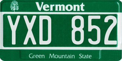 VT license plate YXD852