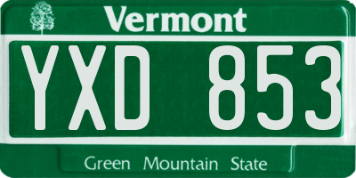 VT license plate YXD853
