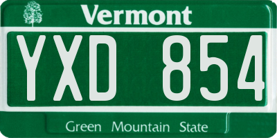 VT license plate YXD854