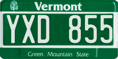 VT license plate YXD855