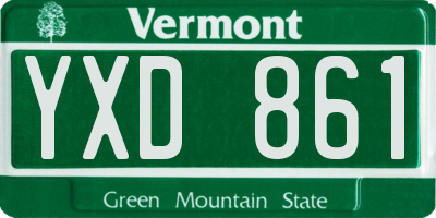 VT license plate YXD861