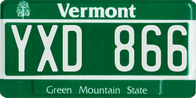 VT license plate YXD866