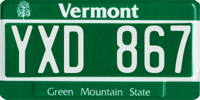 VT license plate YXD867