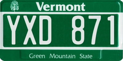 VT license plate YXD871