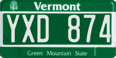 VT license plate YXD874
