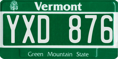 VT license plate YXD876