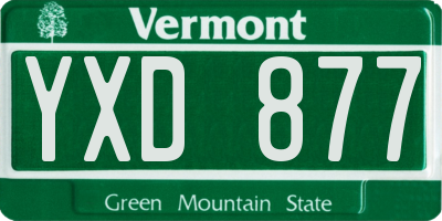 VT license plate YXD877