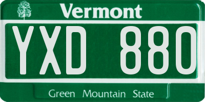VT license plate YXD880