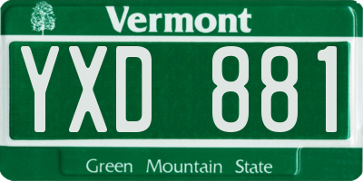 VT license plate YXD881