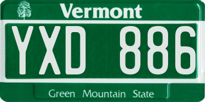 VT license plate YXD886