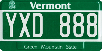 VT license plate YXD888