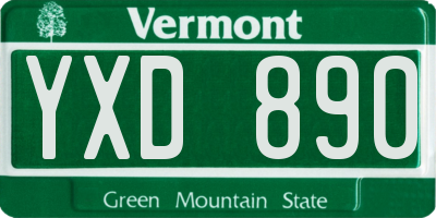 VT license plate YXD890