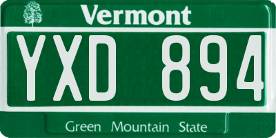VT license plate YXD894