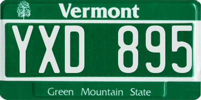 VT license plate YXD895