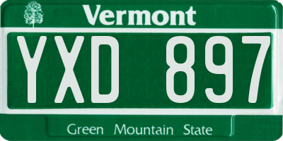 VT license plate YXD897