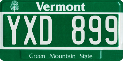 VT license plate YXD899