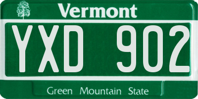 VT license plate YXD902