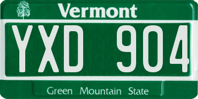 VT license plate YXD904