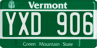 VT license plate YXD906
