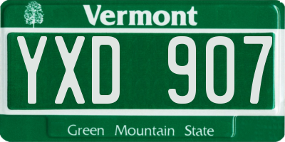 VT license plate YXD907