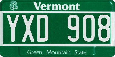 VT license plate YXD908
