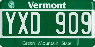 VT license plate YXD909